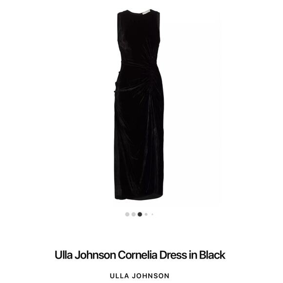 Ulla Johnson Cornelia Velvet Sleeveless Midi Dress in Black Size 0 $790 - Picture 4 of 13
